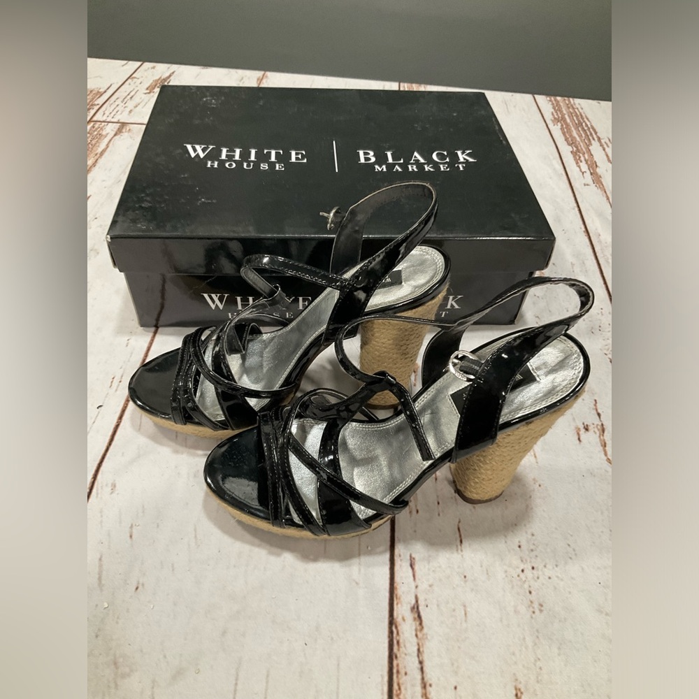 WHITE HOUSEE BLACK‎ MARKET STRAPPY HEELS - Picture 9 of 9